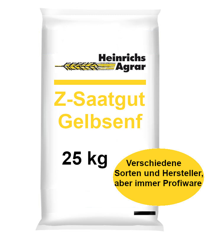 Gelbsenf Gründüngung 25 kg frische Saat für ca. 9000m² Bodenverbesseru –  Heinrichs Agrar