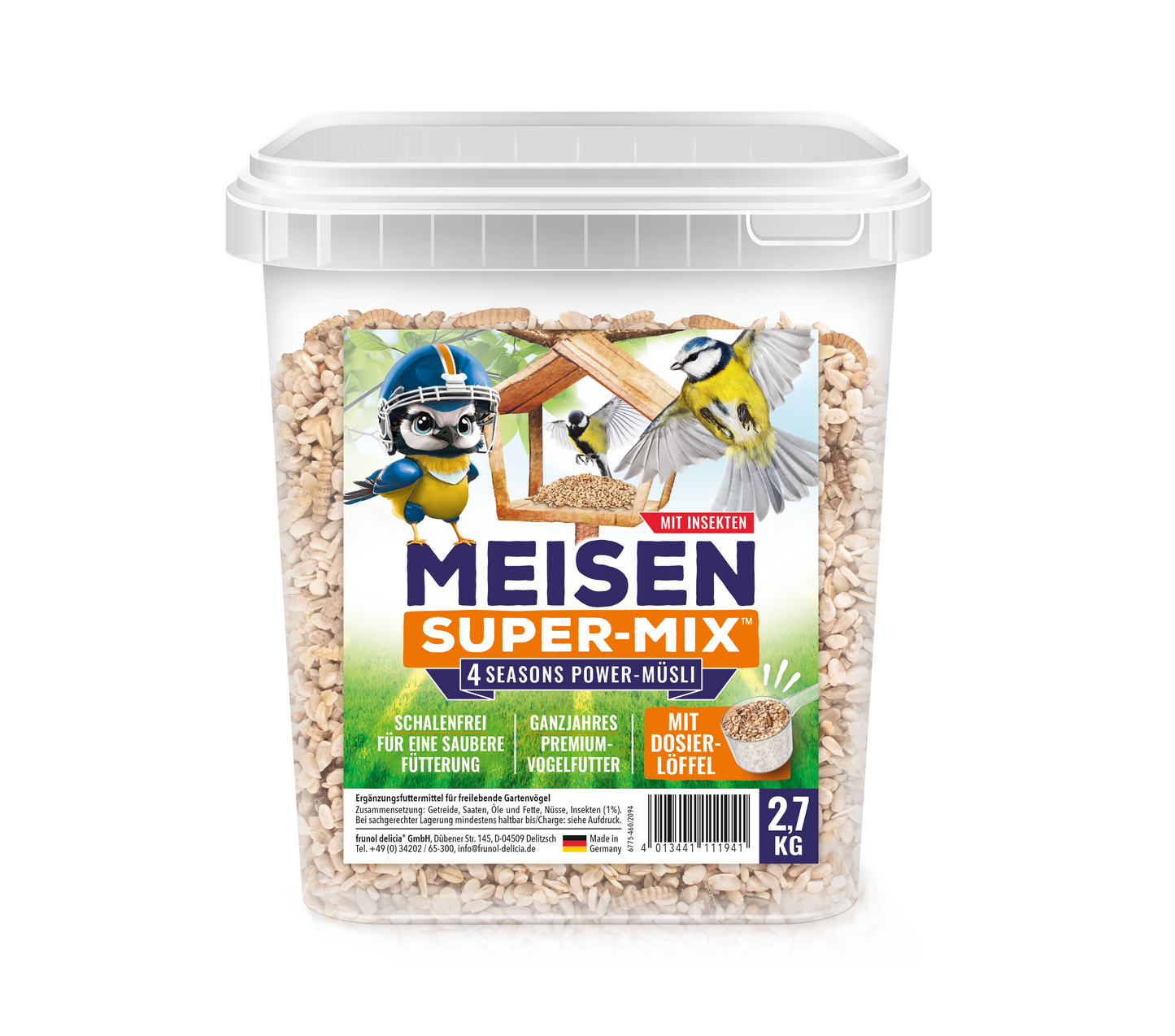 Meisen Super-Mix - Ergänzungsmittel für freilebende Vögel (schalenfrei)