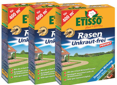Etisso 1,2 l = (3 x 400 ml) Rasenunkrautvernichter Unkrautfrei Perfekt