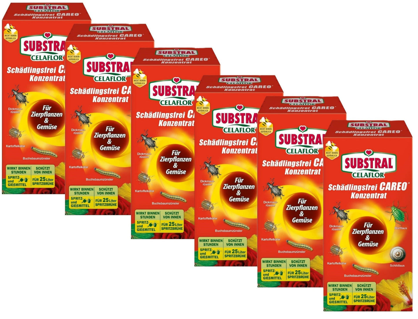 Celaflor Schädlingsfrei Careo Konzentrat für Gemüse und Zierpflanzen 6 x 250 ml