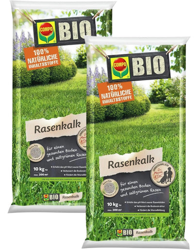 2 x 10 kg Säcke (20 kg) Compo Rasenkalk Gartenkalk