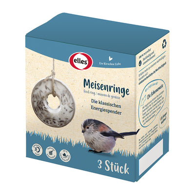 20 x Elles Meisenringe (3 Stück im Pack) ca. 3000 g, Vogelfutter, Winterfutter, Fettfutter (Kopie)