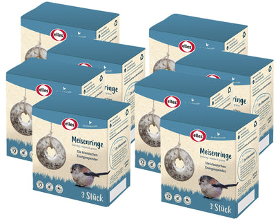 8 x Elles Meisenringe (3 Stück im Pack) ca. 1200 g, Vogelfutter, Winterfutter, Fettfutter