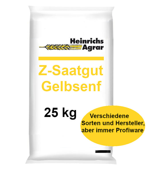 Gelbsenf Gründüngung 25 kg frische Saat für ca. 9000m² Bodenverbesseru –  Heinrichs Agrar