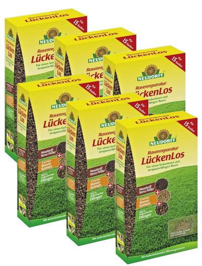 Neudorff 6x 1,2 kg Rasenreparatur LückenLos Saatgut und Dünger, organisch