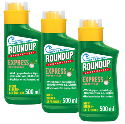 Roundup® EXPRESS Unkrautfrei Konzentrat 3x 500 ml