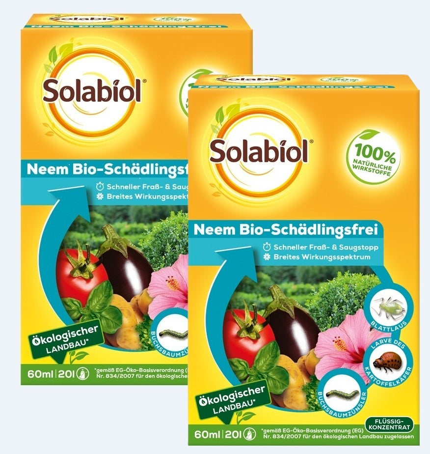 Solabiol Neem Bio Schädlingsfrei 2 x 60 ml - gegen Milben Läuse
