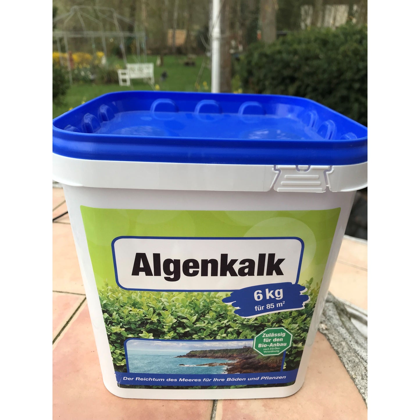 Algenkalk in Pulverform 4 x 6 kg Eimer fein zum Streuen Blätter Buchsbaum retten!