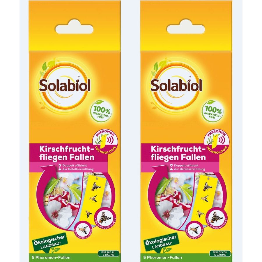 Solabiol Kirschfruchtfliegen Fallen (2 x 5 = 10 St.) Pheromonfallen
