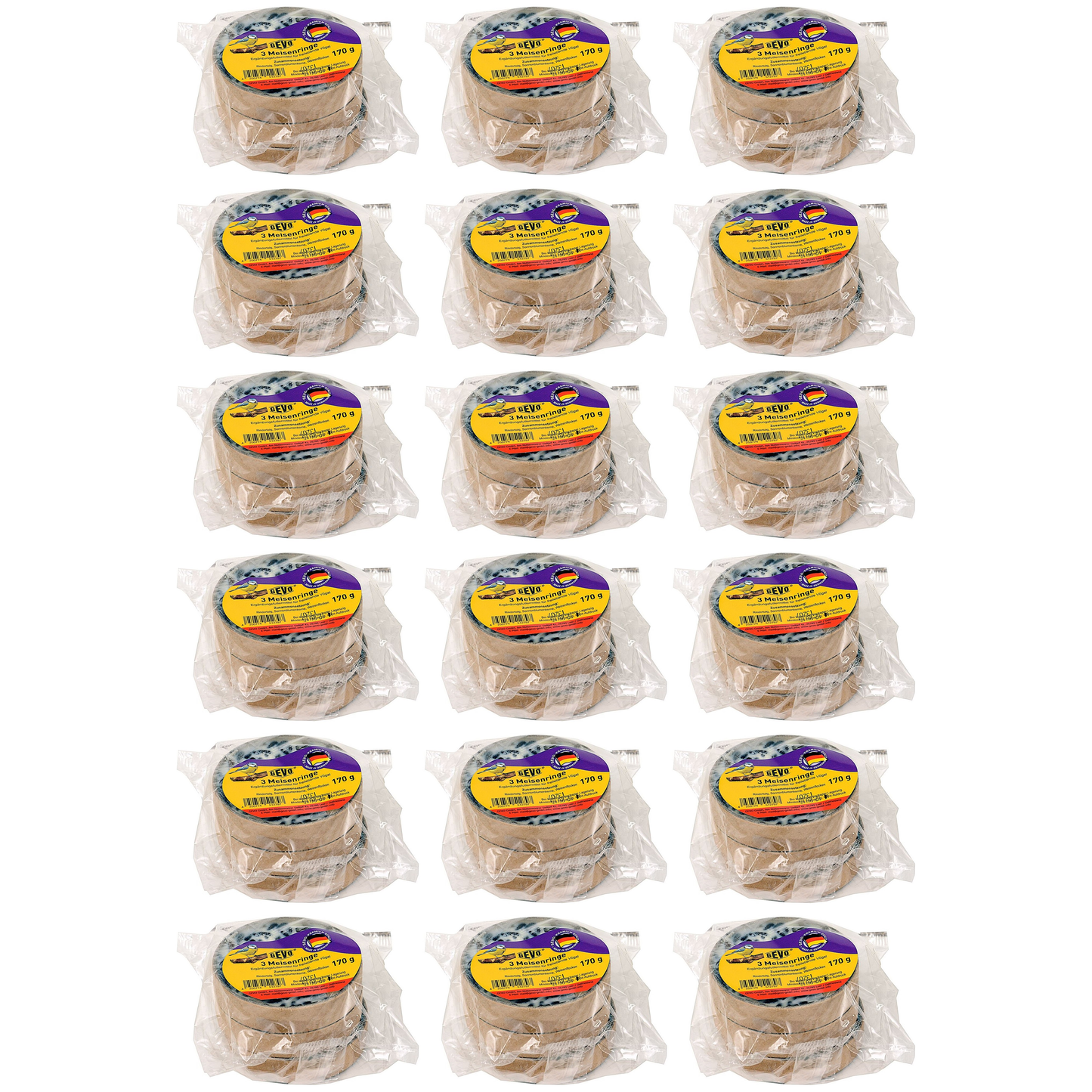 Meisenringe 36 x 3 = 108 Stück mit 6120 g Vogelfutter Winterfutter Fettfutter Super Sparpack