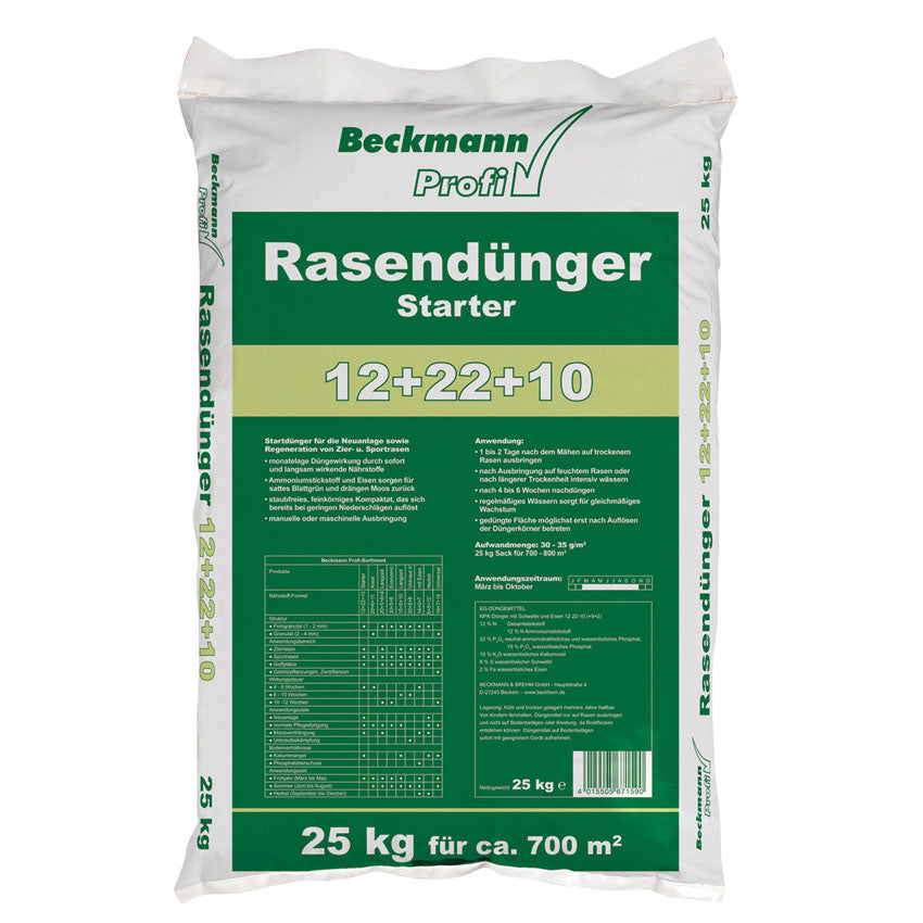 Beckmann Rasendünger Starter 12+22+10  25 Kg