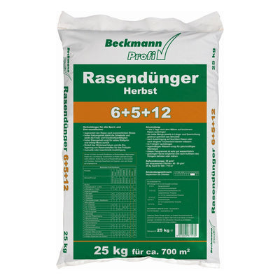 Beckmann Herbst Rasendünger 6+5+12 Sack mit 25 Kg